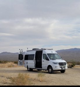 Our camper van at Joshua Tree