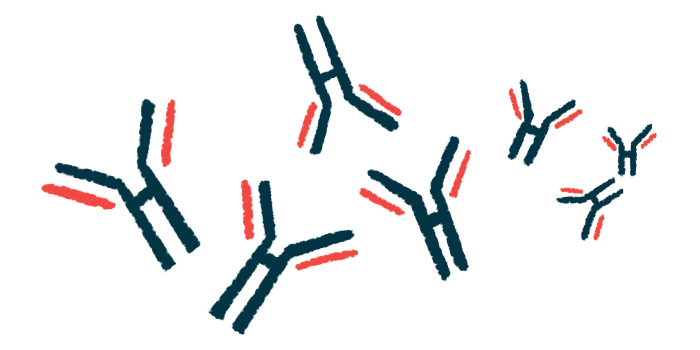 An illustration showing a group of antibodies that provoke an immune system reaction.