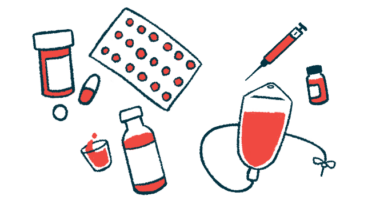 An illustration shows different types of medications, from liquids and capsules to an injection needle to a bag for intravenous therapy.