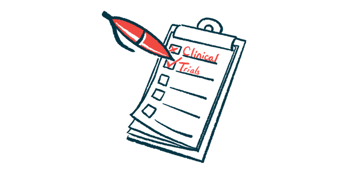 A red pen is shown checking off boxes marked clinical and trials on a clipboard list.