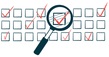 A magnifying glass takes a closer look at one of a number of checked boxes in an illustration.