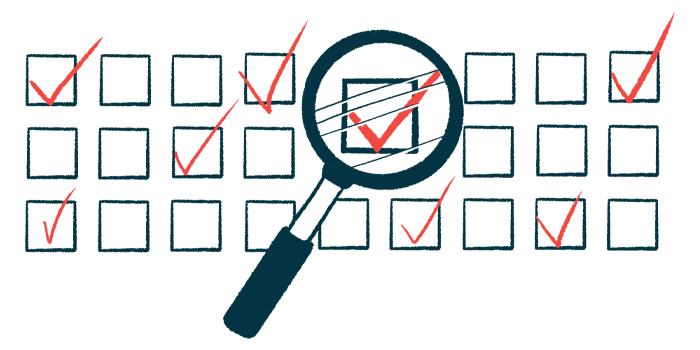 A magnifying glass takes a closer look at one of a number of checked boxes in an illustration.