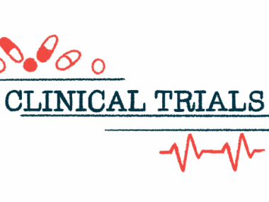 The words 'CLINICAL TRIALS' are shown with a handful of oral medications at the top left corner and a heart rate graph at the bottom right corner.