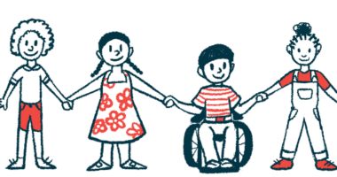 An illustration of children holding hands.