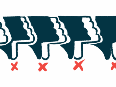 Multiple hands in a row are seen giving the thumbs-down sign.