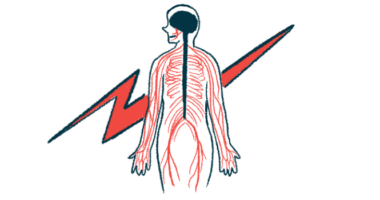 The brain, spinal cord, and peripheral nerves are highlighted on a silhouette of person, with a lightning blot in the background.